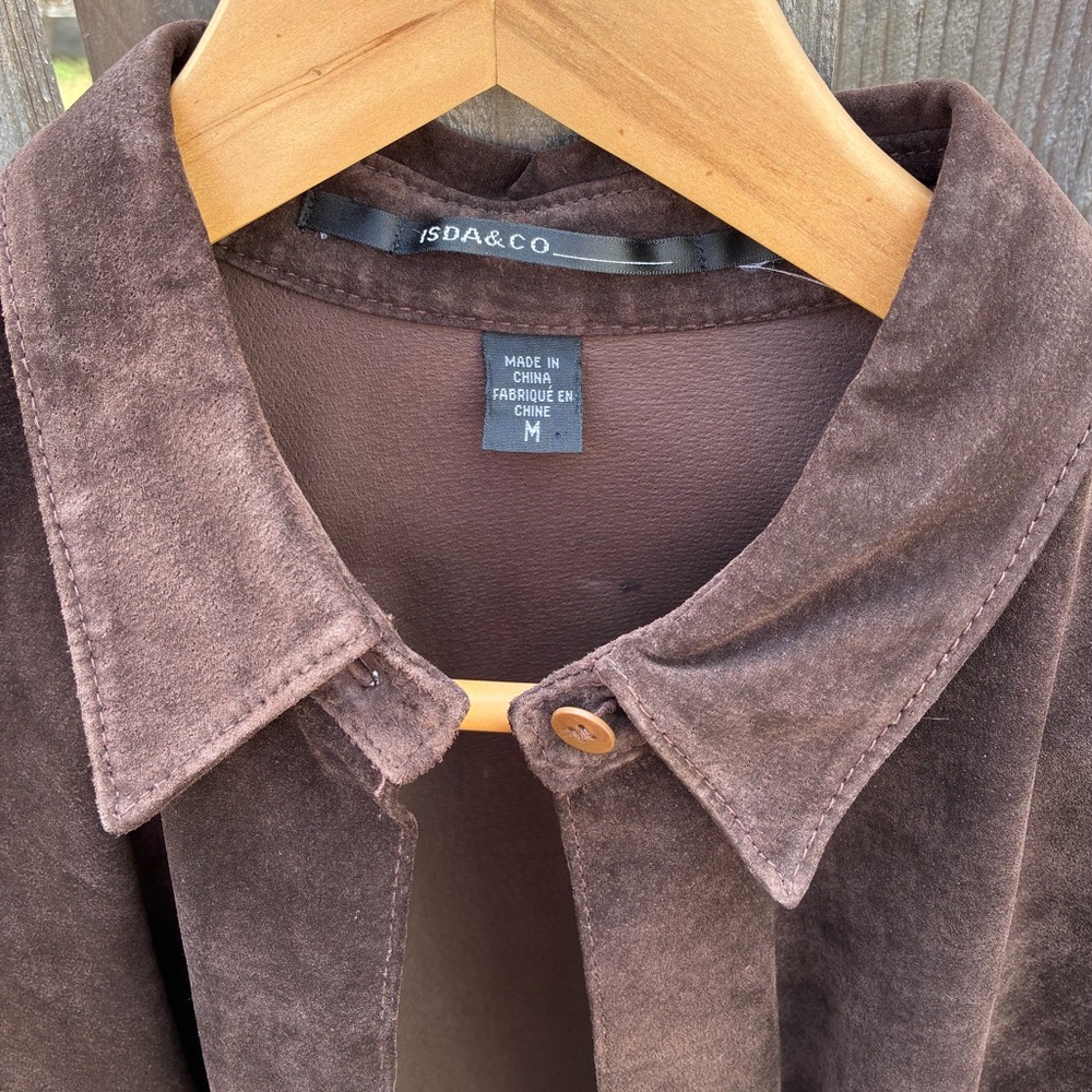 ISDA&CO  SuedeChocolate Brown One Button Shirt/Jacket     $55